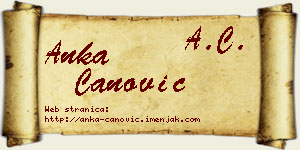 Anka Čanović vizit kartica